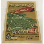 An Italian Mille Miglia Car race poster for 28 April 1940.