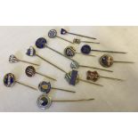 A collection of 16 European football club metal & enamel stick pin badges.