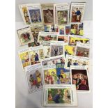 A quantity of 61 vintage comical postcards mostly unwritten.