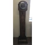An Art Deco walnut veneer granddaughter clock.