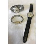 2 mens vintage Tissot watches together with a ladies Bucherer expanding strap watch.