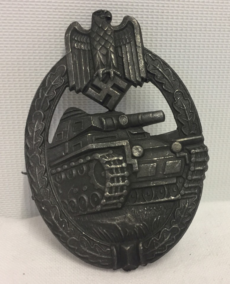 WWII pattern German Panzer Assault badge.