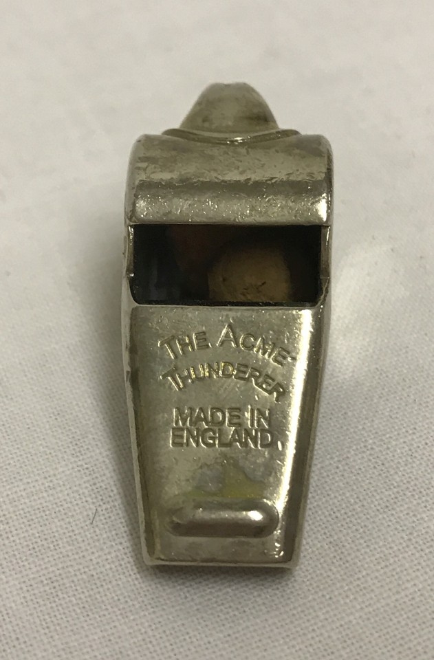 RAF Dinghy Air Sea Rescue whistle, marked Air Ministry 23/230.