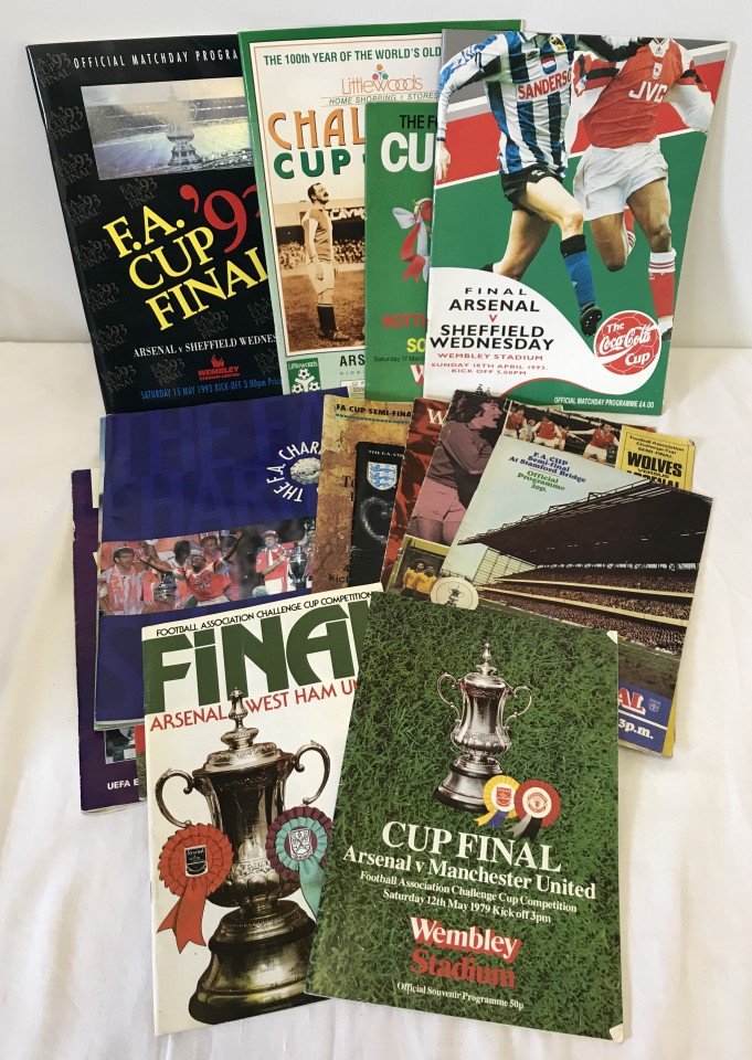 A collection of 17 English football major cup final & semi-final programmes 1978 to 1996.