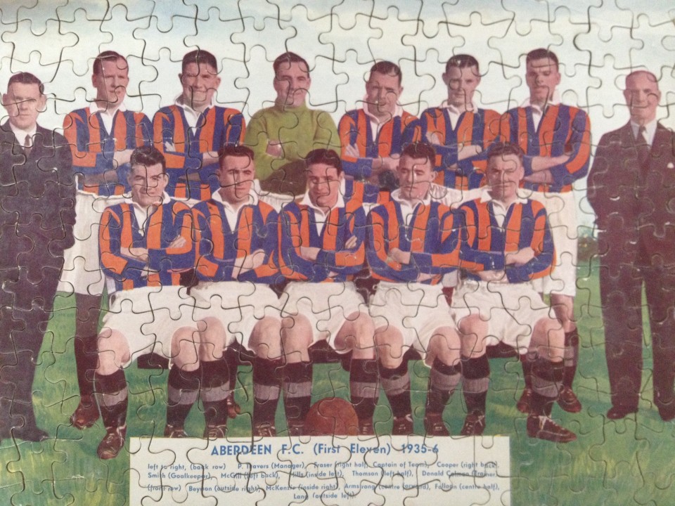 An original 1935-36 season Aberdeen F.C. football jigsaw.