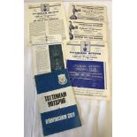 6 vintage Tottenham Hotspur home football programmes. 1956 to 1972.