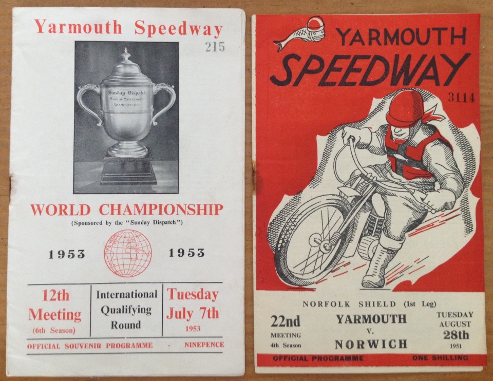 2 Yarmouth Speedway programmes.