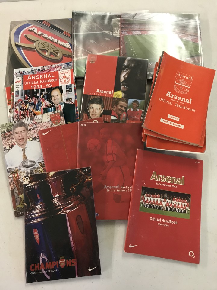 A collection of Arsenal FC handbooks from 1971-2 season onwards.