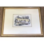 Original 'Larry' Terence Parkes watercolour football cartoon 'Brazil Clones'