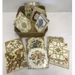 A collection of 19 assorted Victorian tiles to include Minton.