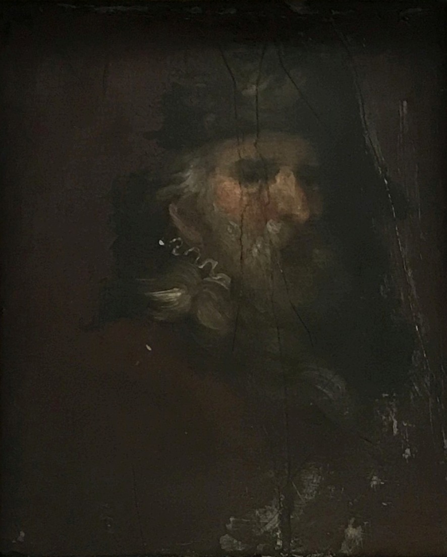 17th century Dutch School - oil sketch on wood panel of a bearded gentleman.