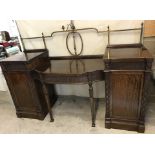 A Gillows style mahogany sideboard with sunken top to centre.