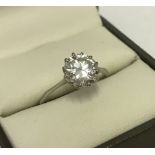 Solitaire 1.83ct brilliant cut diamond ring set in platinum.