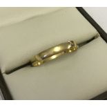 18ct gold narrow wedding band.