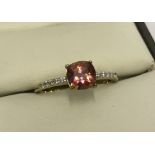 Gems TV 9ct yellow gold dress ring set with Twilight Topaz and diamonds.