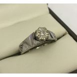 Vintage 9ct white gold solitaire diamond ring.