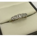 18ct gold 5 stone diamond ring.