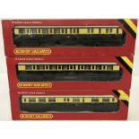3 boxed Hornby OO gauge GWR coaches.