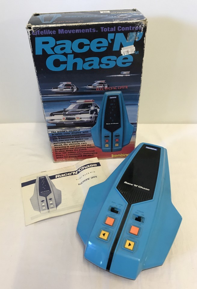 Race 'N' Chase handheld electronic game by Bambino.