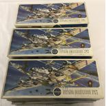 9 Flying Fortress bomber aircraft unmade Airfix model kits.