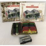 2 boxed Corgi Self Assembly Marton Tram Depot 44903 together with 7 Corgi Trams and 2 Trolley buses