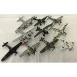 10 mixed diecast military model aircraft.