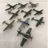 10 Corgi diecast military aircraft models. To include WWII.