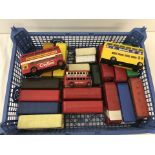 A box of 22 mixed diecast buses.