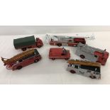 A box of assorted Corgi Fire engines and vehicles.