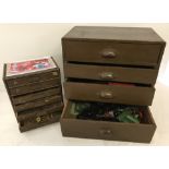 Large collection of vintage Meccano c.1930's-40's, contained in 2 vintage wooden chests.