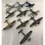 10 Corgi diecast military aircraft models. To include Spitfire.