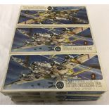 9 Flying Fortress bomber aircraft unmade Airfix model kits.