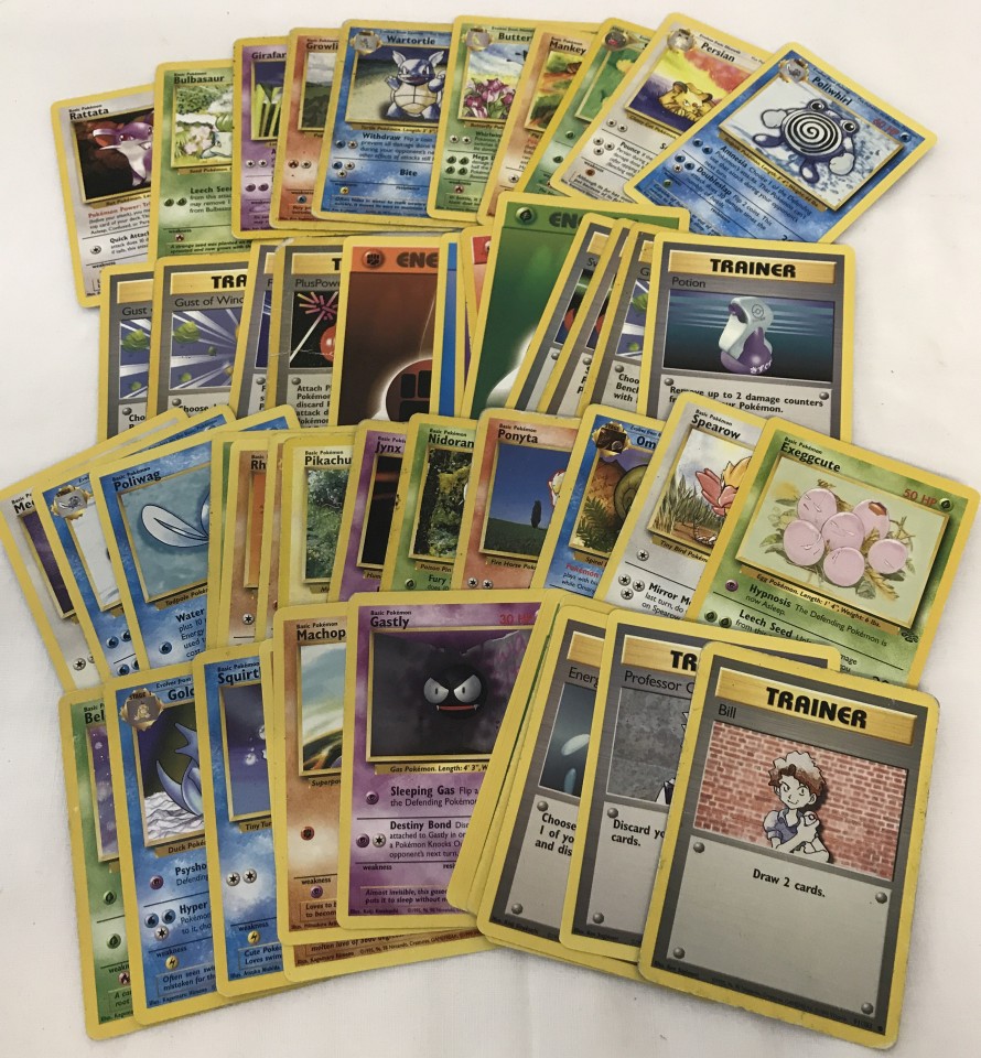 A collection of 50 Pokémon cards to include character, trainer and energy cards.