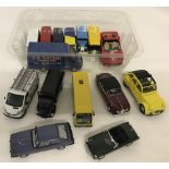 A small collection of Corgi vehicles to include vans, cars and lorries.