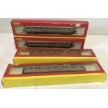 4 boxed Hornby OO gauge LNER teak coaches.