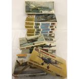 14 part made and unmade model kits of military aircraft by Revell, Airfix matchbox and Monogram.