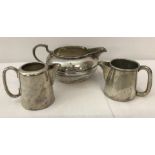 3 silver plated steamship cream / milk jugs.