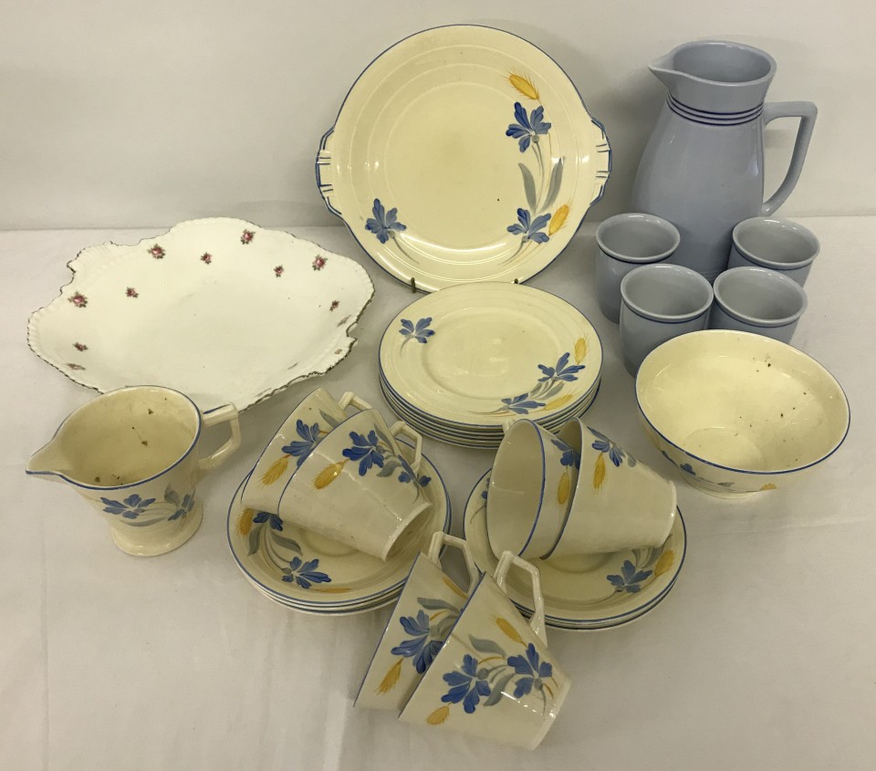 A collection of vintage china to include an Art Deco Grindley part coffee set.