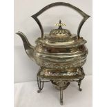 A Walker & Hall silver plated spirit kettle with Norfolk Regt engraved badge.