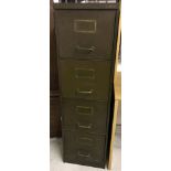 A vintage Sankey Sheldon 4 drawer metal filing cabinet with drawer dividers.