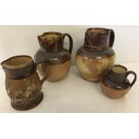 3 pieces of Doulton Lambeth Harvester stoneware including 1837-1887 commemorative jug a/f.