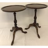 A pair of tripod wine tables.