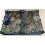 2 boxes of assorted vintage glass Sunday dishes.