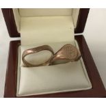 2 vintage 9ct rose gold rings.