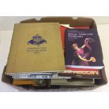 A box of books to include pocket holy bibles, coronation souvenir book, auto biographies and novels.