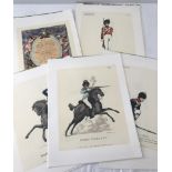 20 unframed colour plates of Napoleonic Infantry & Cavalry & book frontispiece,