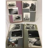 2 albums of approx 135 vintage railway photographs and postcards.