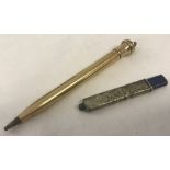 A Wahl Eversharp gold filled propelling pencil together with a hallmarked silver pencil case a/f.
