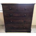 A Victorian mahogany chest of 2 short over 3 long drawers.