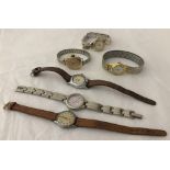 6 vintage ladies wrist watches.